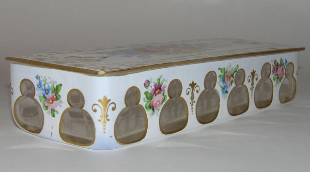Antique Cased Glass Candy Dish or Box