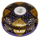 Antique Silvered Round Glass Dresser Box