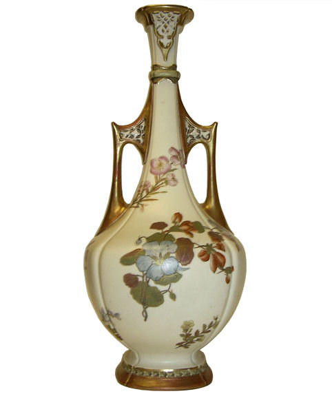 1883 Royal Worcester Reticulated Ewer