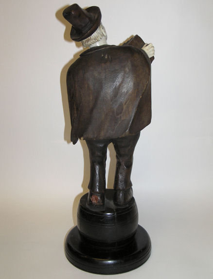 Antique Wooden Accordian Player Figurine