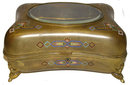 Antique Gilded Champleve Jewelry Box