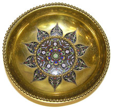Champleve Enamelled Brass Bowl