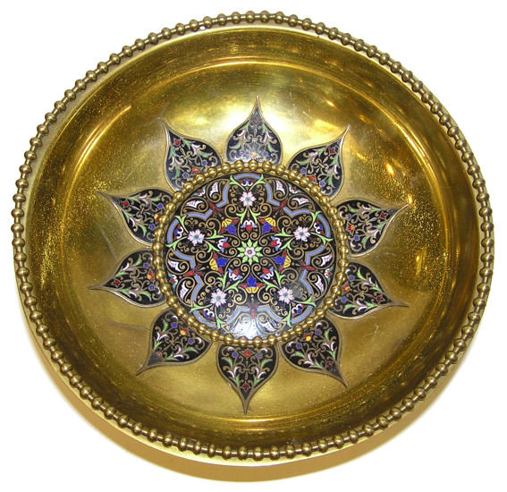 Champleve Enamelled Brass Bowl