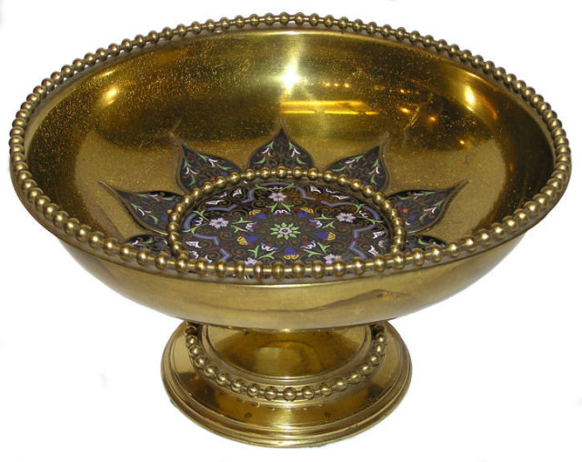 Champleve Enamelled Brass Bowl