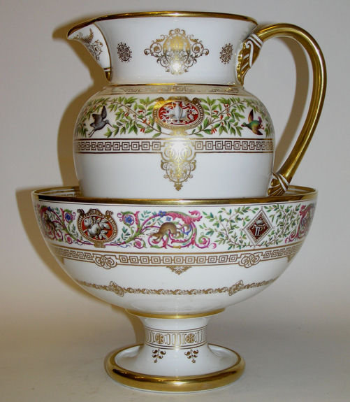 Sevres Fountainebleau Pitcher & Bowl