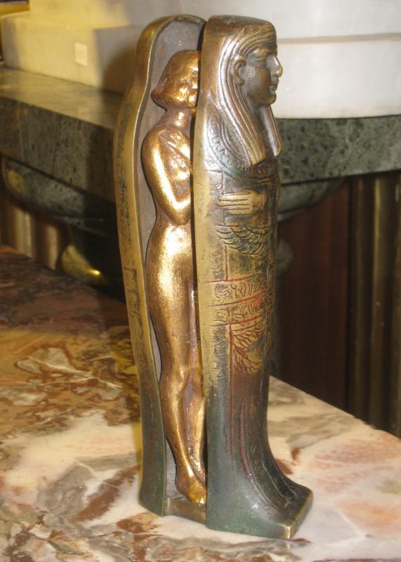 Egyptian Sarcophagus with Erotic Nude Figurine After Franz Bergman