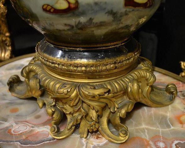 Antique Earthenware or Stoneware Vase Depicting Cavalier After Francois Lafon