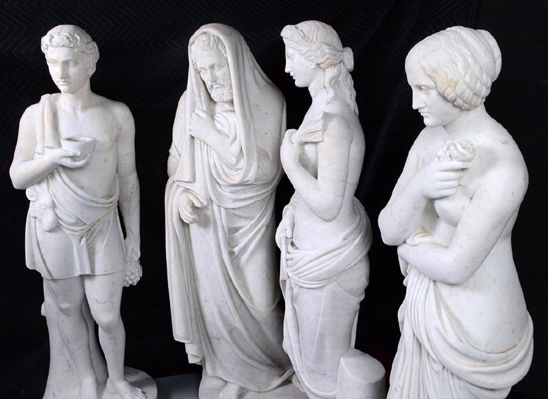 Set of Four Allegorical Marble Statues Representing the Four Seasons