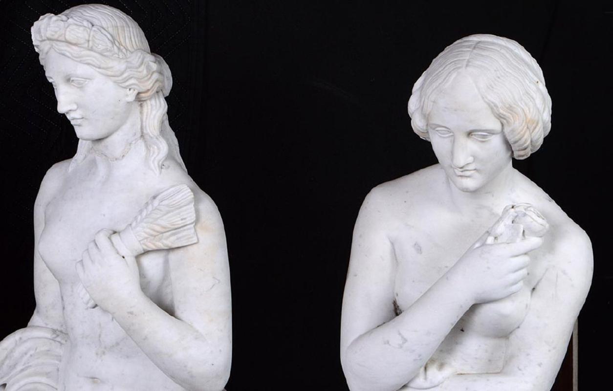 Set of Four Allegorical Marble Statues Representing the Four Seasons