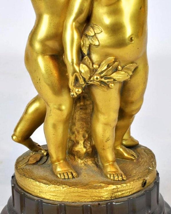 Pair Antique Louis XVI Style Gilt Bronze Candelabra After Jean-Louis Prieur