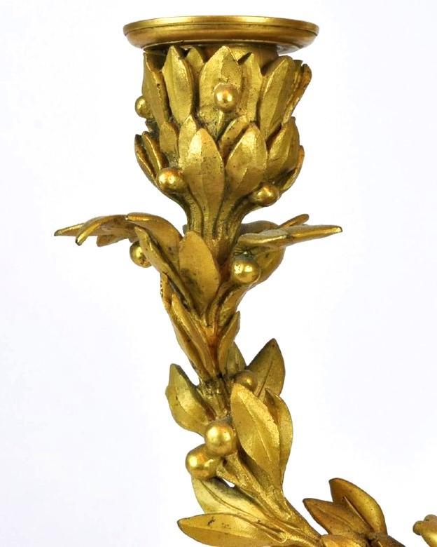 Pair Antique Louis XVI Style Gilt Bronze Candelabra After Jean-Louis Prieur