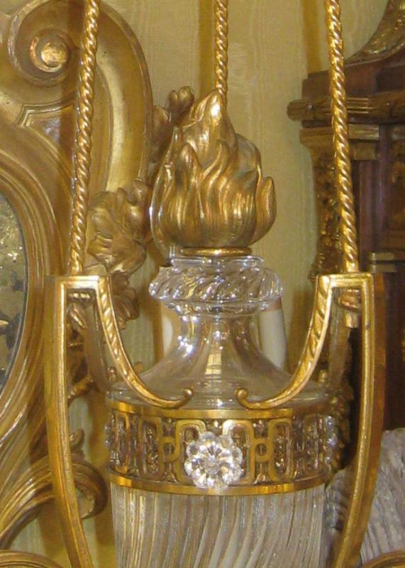 Louis XVI Style Bronze and Glass Chandelier Possibly by Baccarat