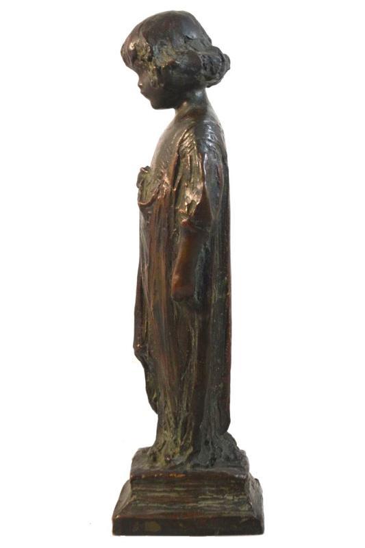 Bessie Potter Vonnoh (1872-1955) Bronze Figurine Sculpture of Girl