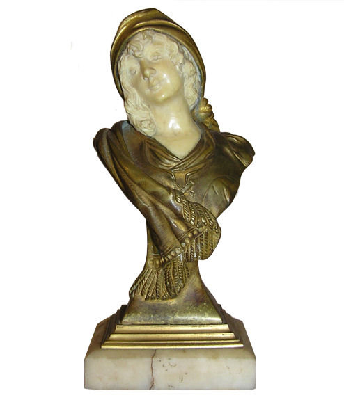Georges FLAMAND Art Nouveau Bronze Bust