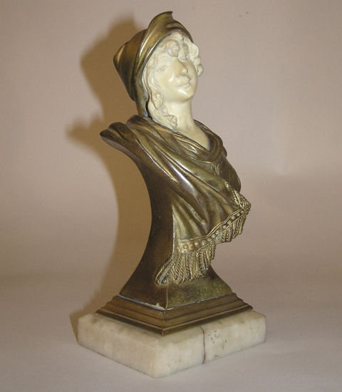 Georges FLAMAND Art Nouveau Bronze Bust