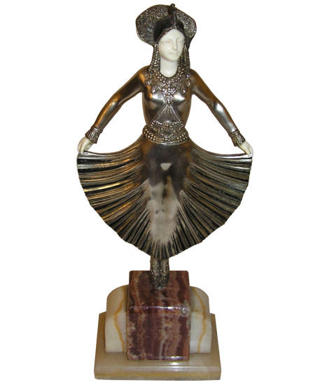 Georges GORI Art Deco Silvered Figurine