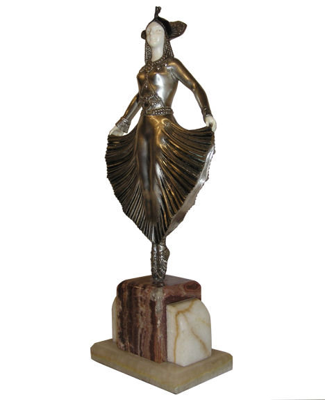 Georges GORI Art Deco Silvered Figurine