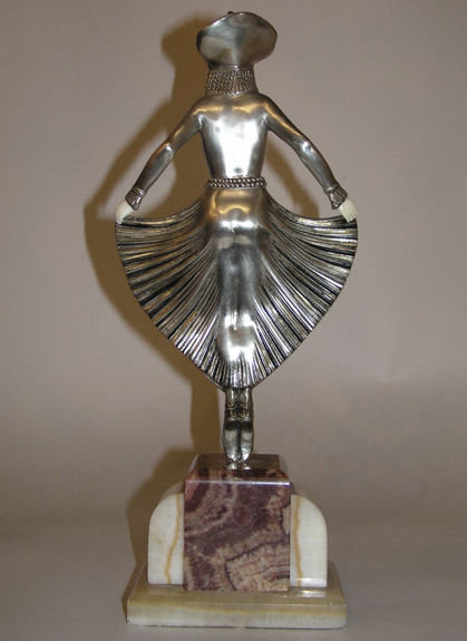 Georges GORI Art Deco Silvered Figurine
