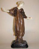 Paul PHILIPPE Wood Chryselephantine Figurine