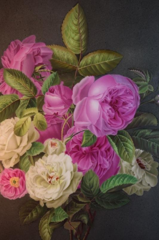 Antique KPM Porcelain Plaque Depicting Peony Flowers