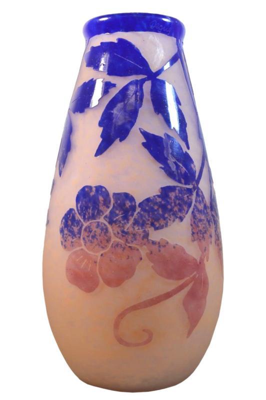 Degue French Art Deco Cameo Glass Vase