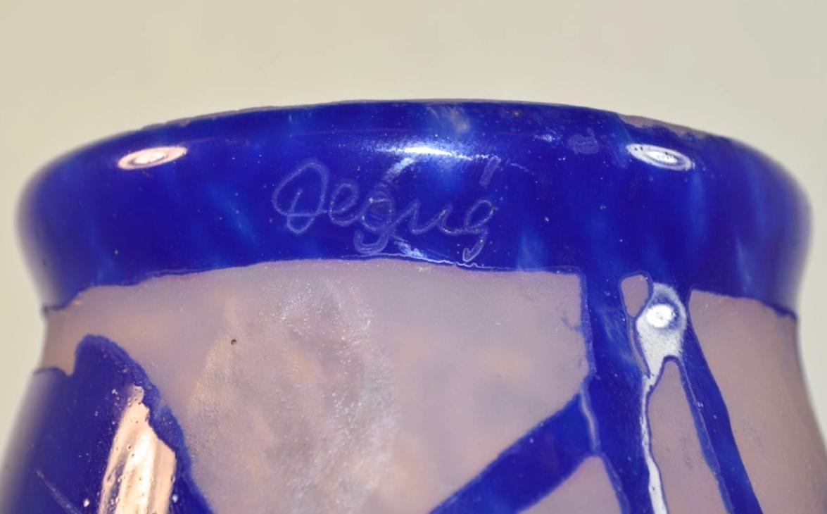 Degue French Art Deco Cameo Glass Vase