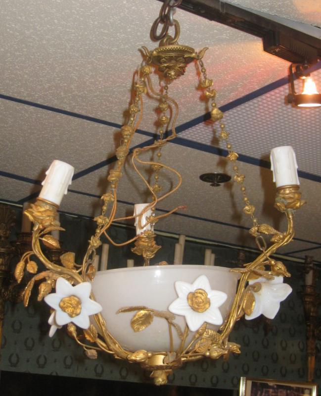 Petite Louis XV Style Gilt Bronze and Glass Chandelier