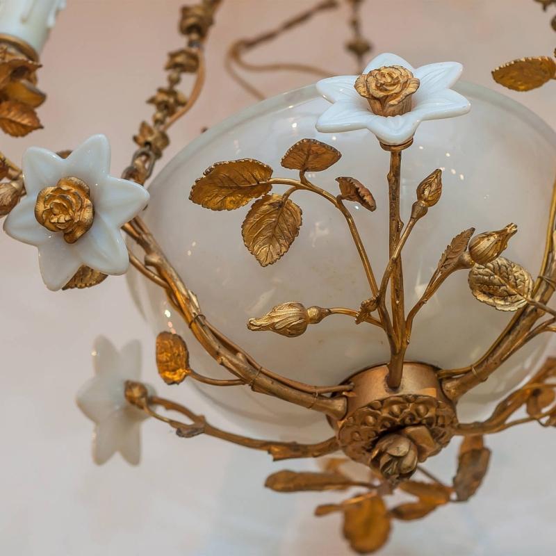 Petite Louis XV Style Gilt Bronze and Glass Chandelier