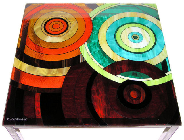 Gabriella Huseman Stained Glass Side Table