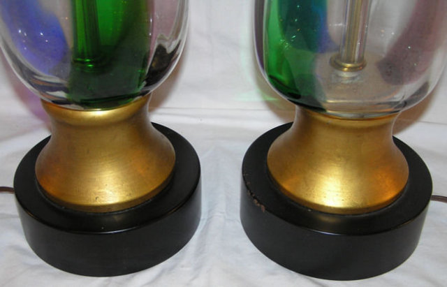 Pair Mid-Century Venini Murano Table Lamps