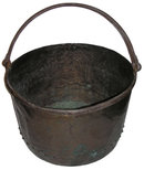 Large Antique English Copper Cauldron Kettle