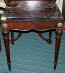Vintage Marble Mahogany Classical Side Table