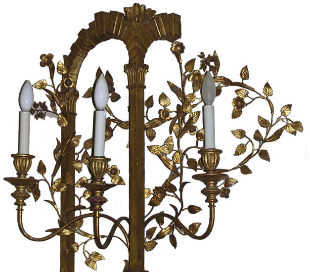 Neoclassical Giltwood & Metal Wall Sconce
