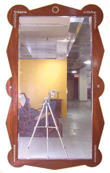 Vintage Art Deco Walnut Neoclassical Mirror