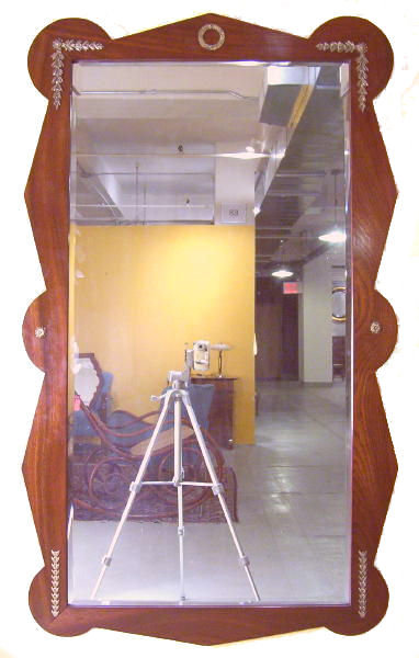 Vintage Art Deco Walnut Neoclassical Mirror