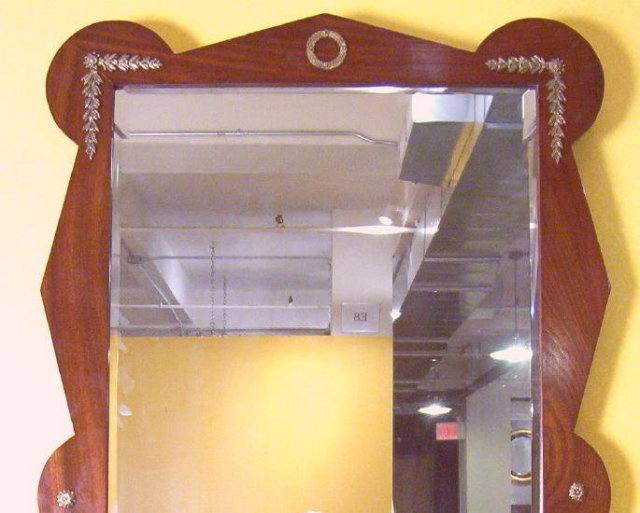 Vintage Art Deco Walnut Neoclassical Mirror