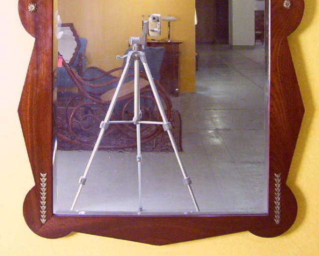 Vintage Art Deco Walnut Neoclassical Mirror