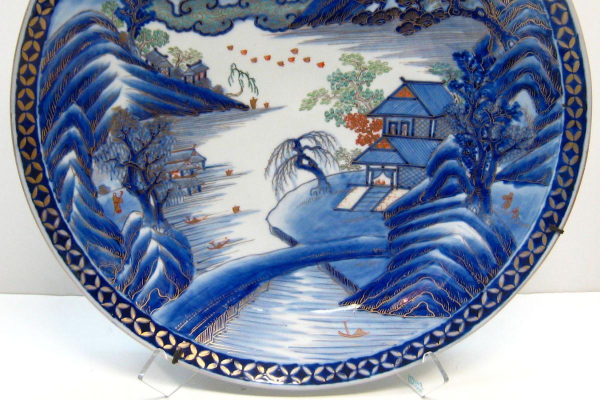 Antique Edo Period Imari Arita Japanese Porcelain Charger