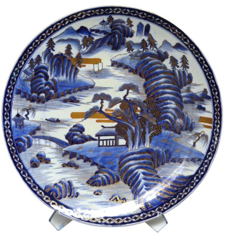 Antique Edo Period Imari Arita Japanese Porcelain Charger