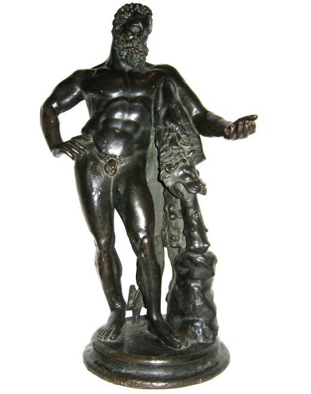 Antique Early Grand Tour Bronze Sculpture of Hercules