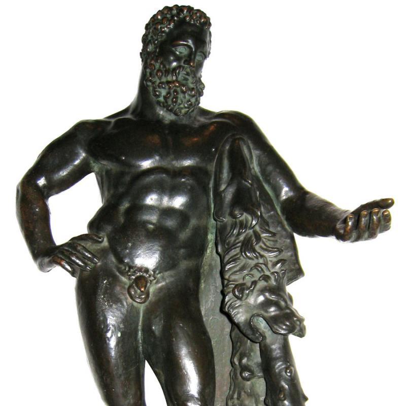 Antique Early Grand Tour Bronze Sculpture of Hercules