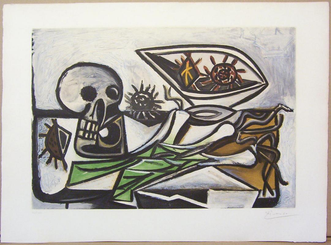 Nature Morte, Crane, Oursins et Oignon Aquatint After Picasso
