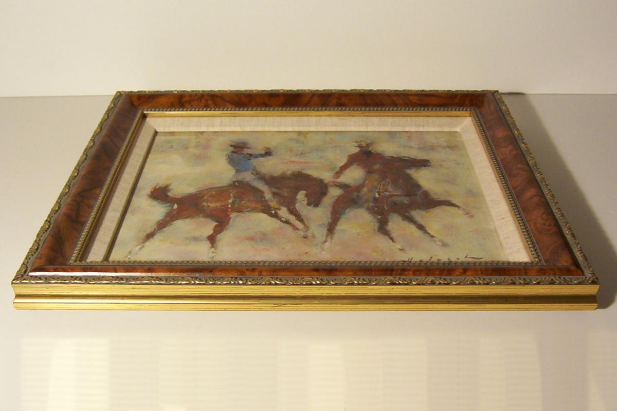Denes de Holesch Calgary Cowboys Rodeo Horses Painting