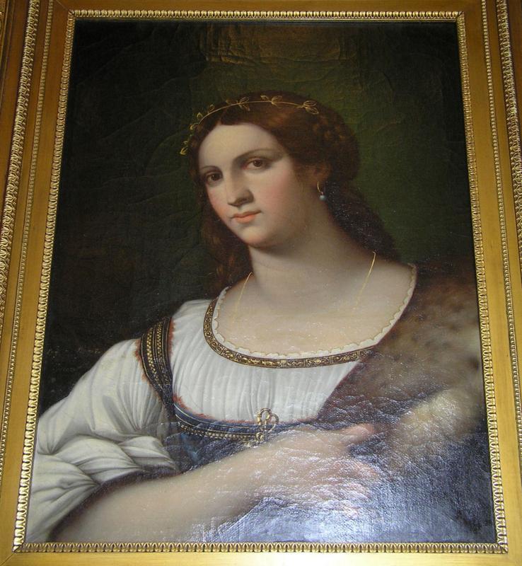 Italian Master Luigi del Buono Female Portrait Oil Painting After Sebastiano del Piombo