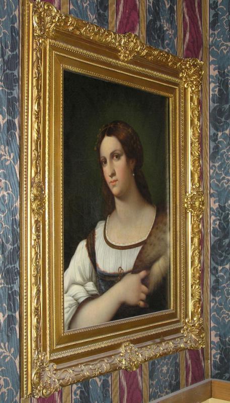 Italian Master Luigi del Buono Female Portrait Oil Painting After Sebastiano del Piombo