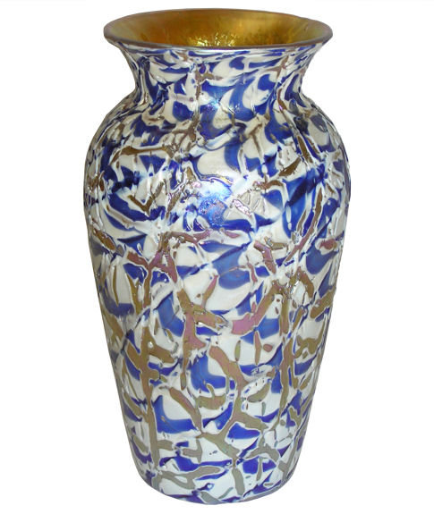Durand Iridescent Crackle Glass Vase