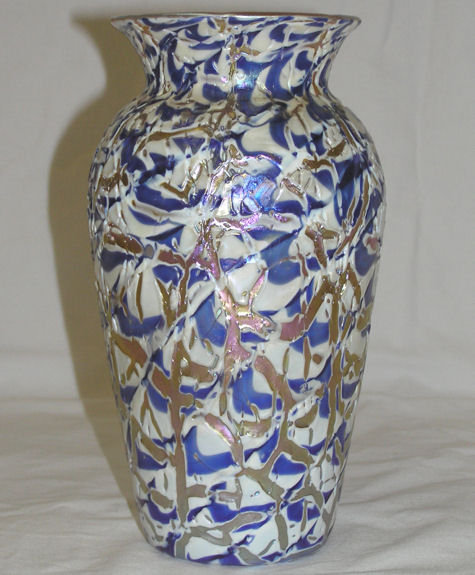 Durand Iridescent Crackle Glass Vase