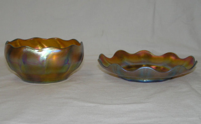 Tiffany Favrile Glass Bowl & Underplate