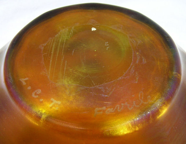 Tiffany Favrile Glass Bowl & Underplate