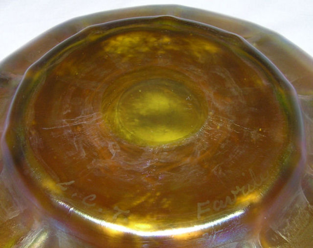 Tiffany Favrile Glass Bowl & Underplate